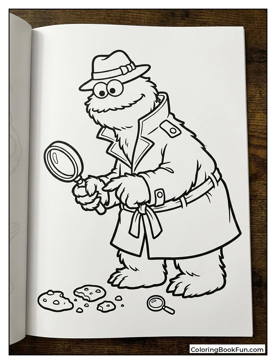 Spy Cookie Monster Examines Crumbs