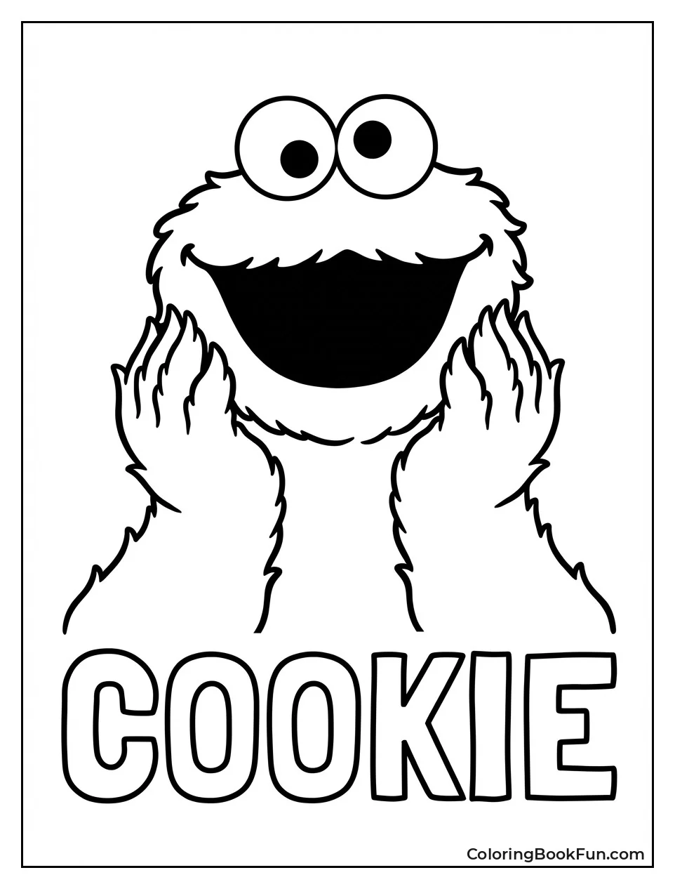 Cookie Monster Smiling with Googly Eyes