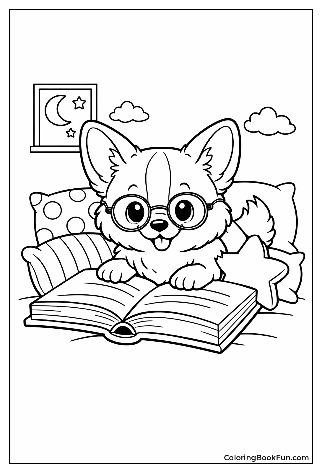 Reading Book Puppy