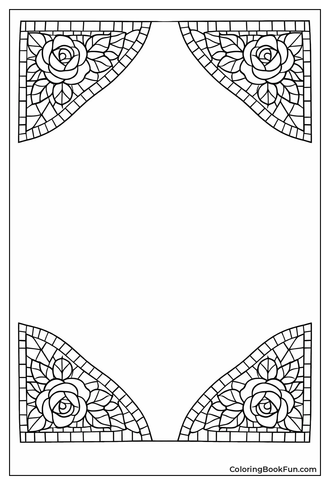 Corner Rose Mosaic Designs