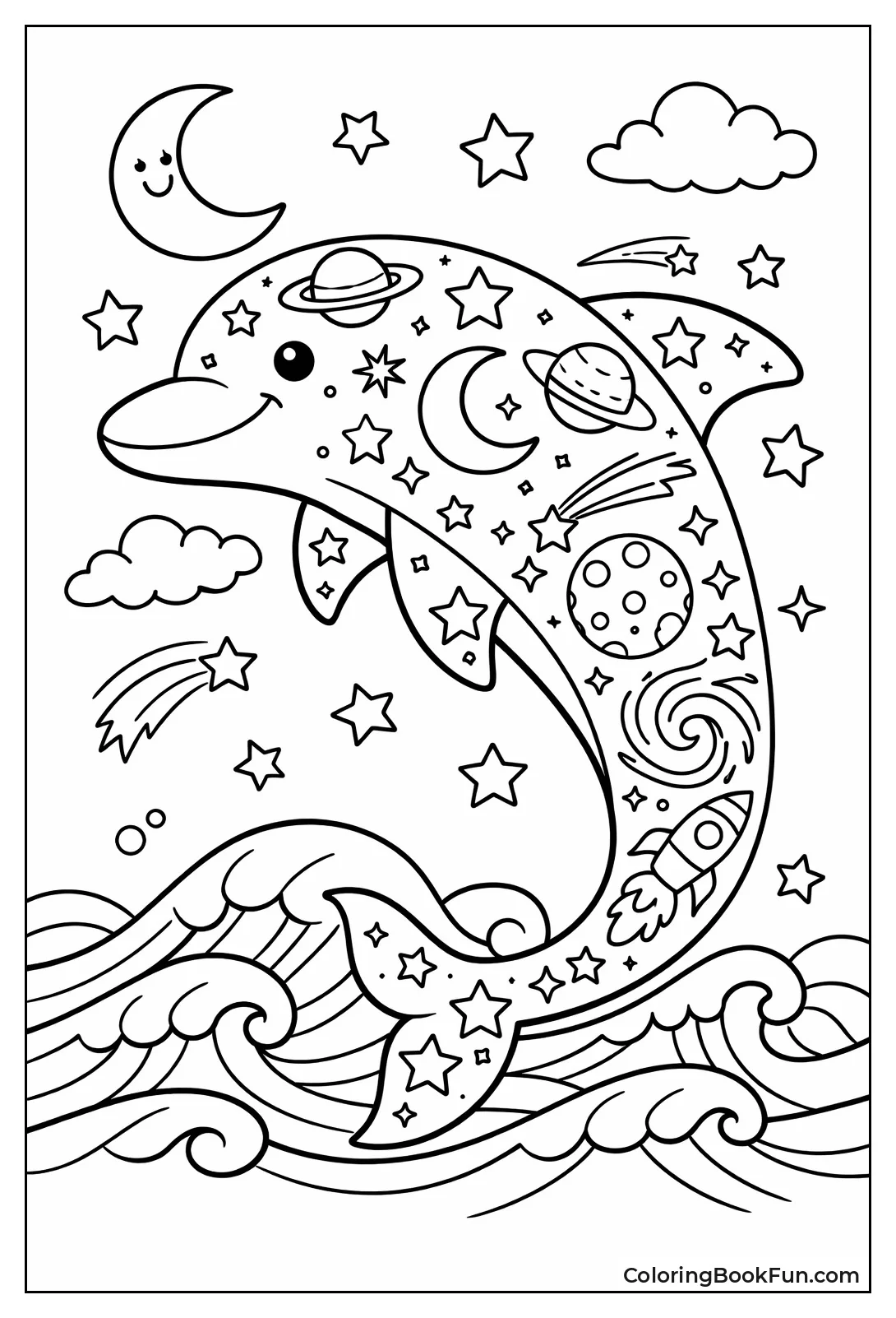 Cosmic Dolphin with Stars
