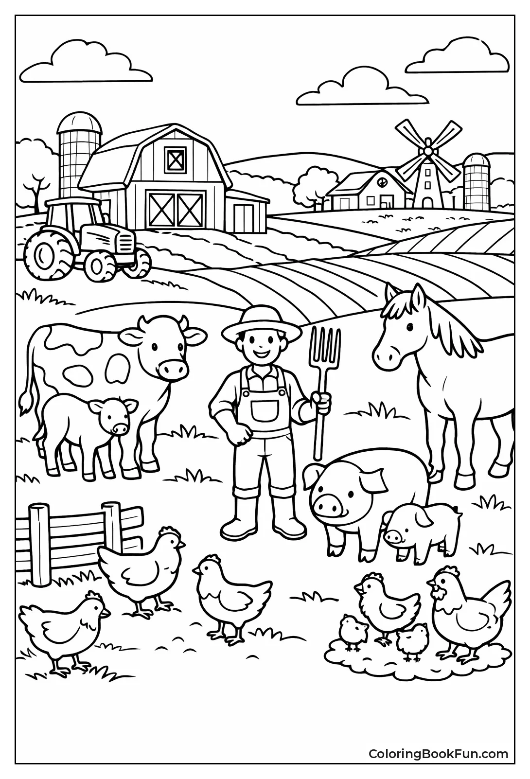 Rolling Fields and Distant Barn