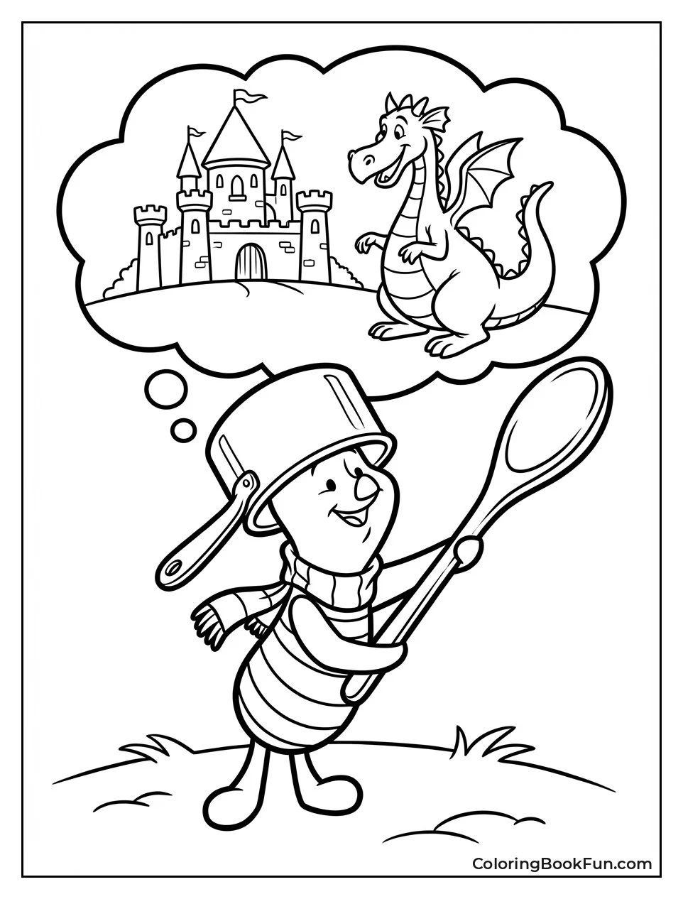 Knight Piglet Wields Spoon Sword