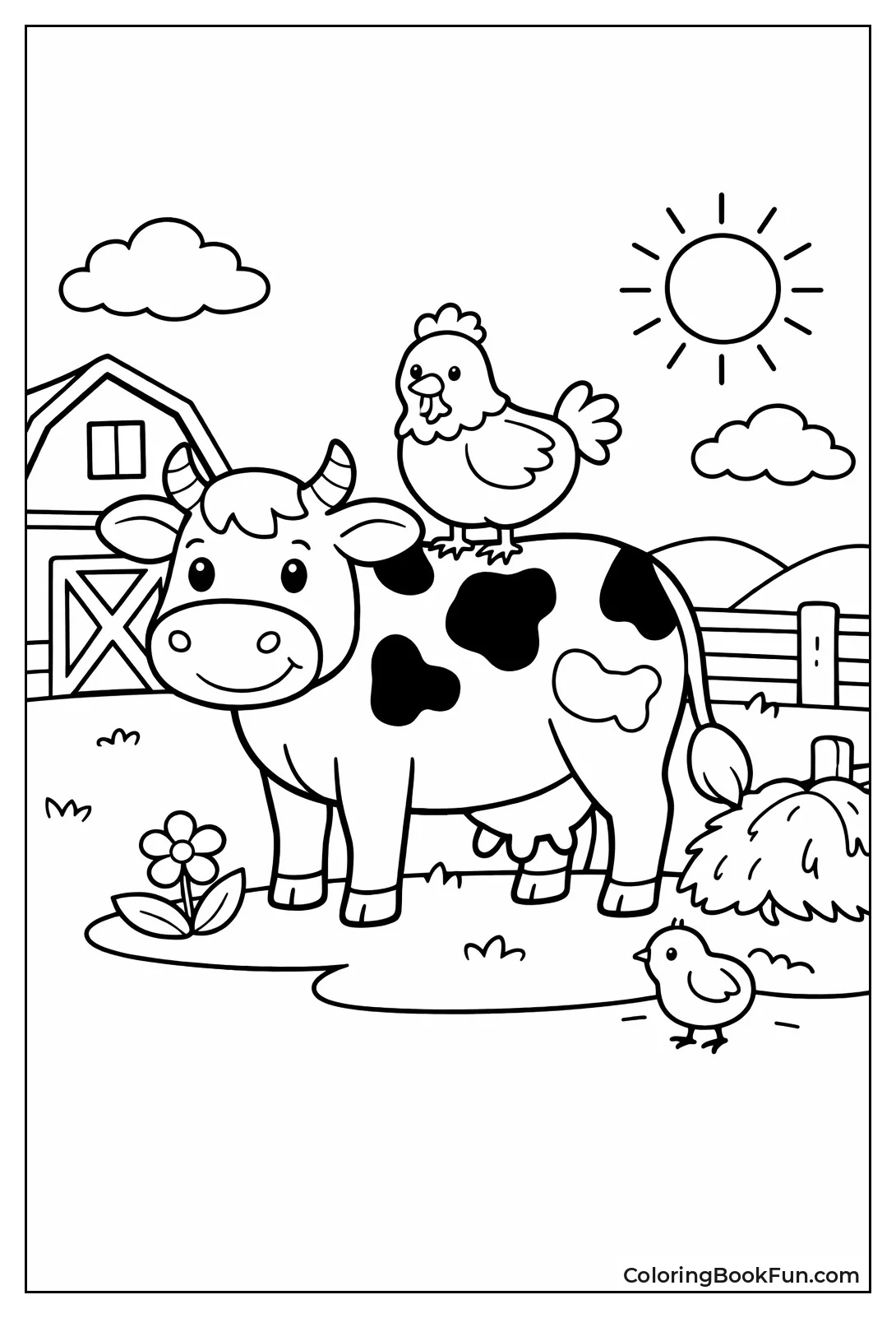 Cow with Chicken Friend