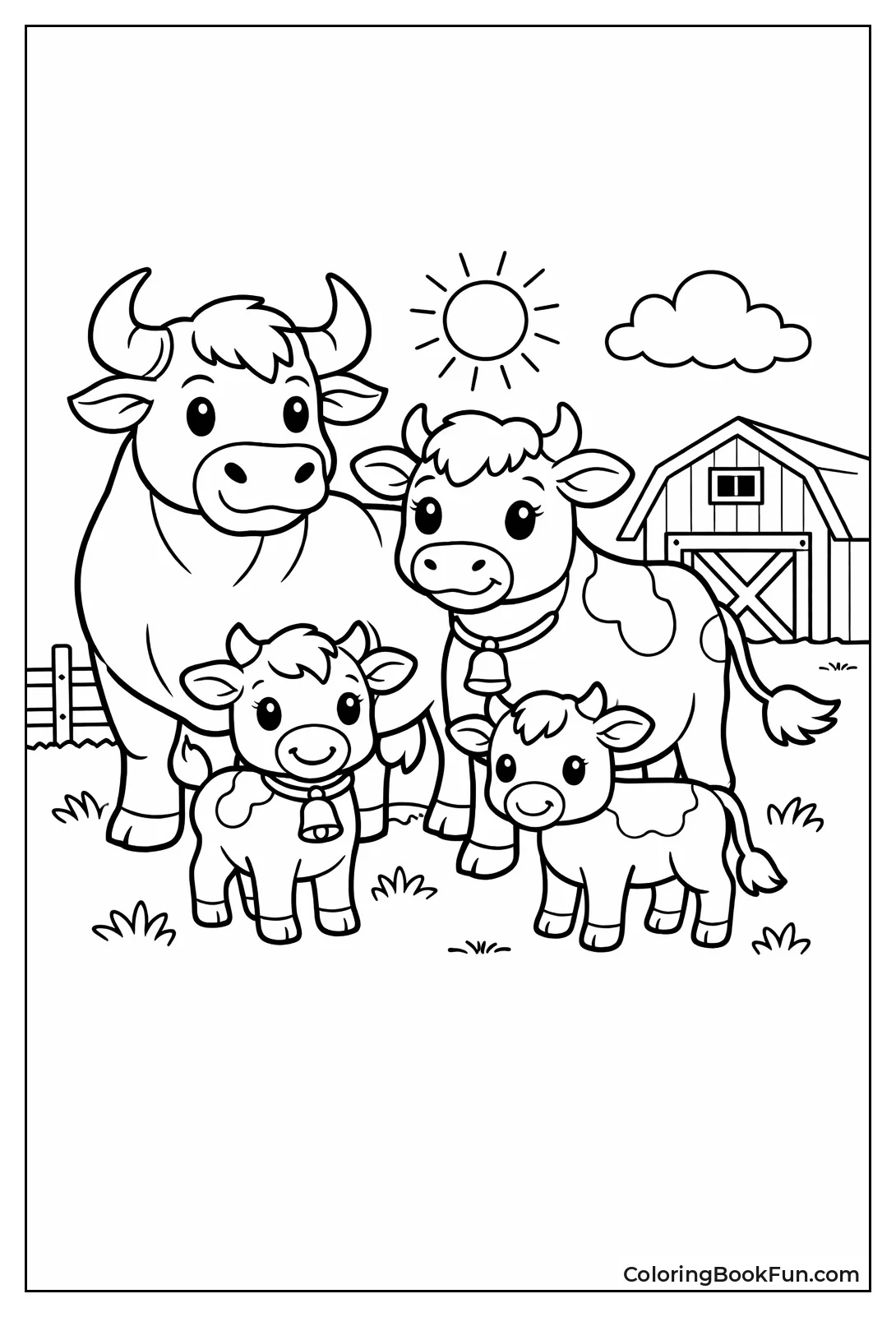 Bull Cow Calves Family