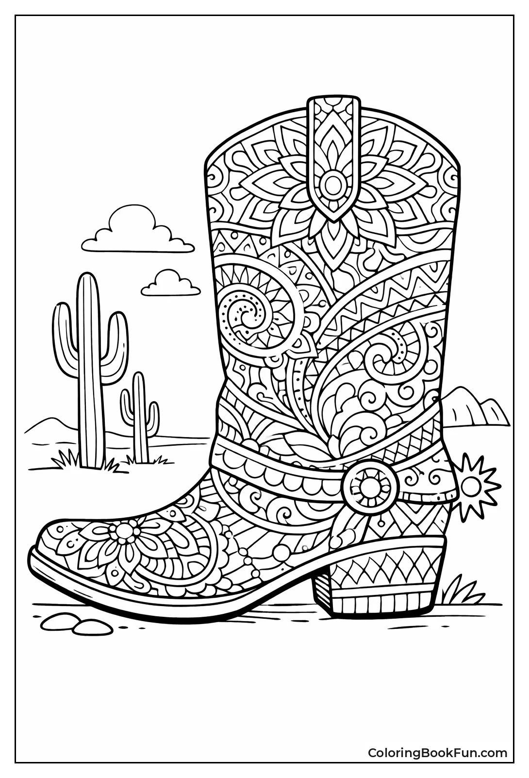 Cowboy Boot Mandala Patterns