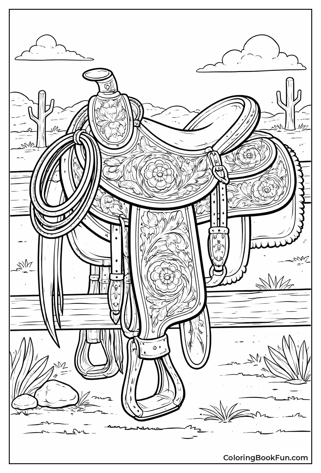 Detailed Leather Saddle Tooling