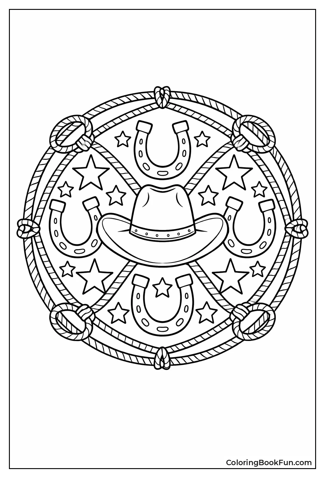 Cowboy Mandala with Stars