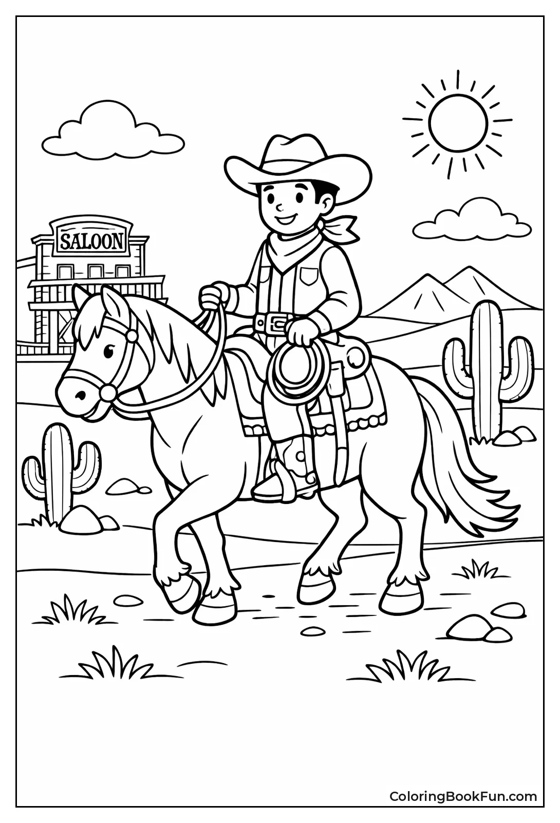 Cowboy Riding Steady Horse