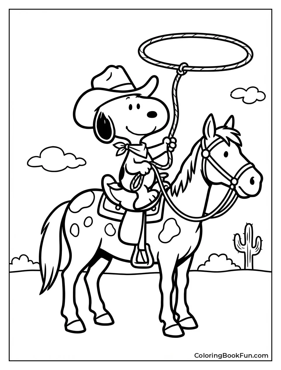 Cowboy Snoopy Rides Horse