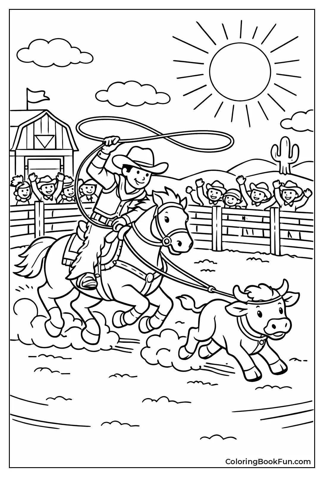 Cowboy Roping Calf Rodeo