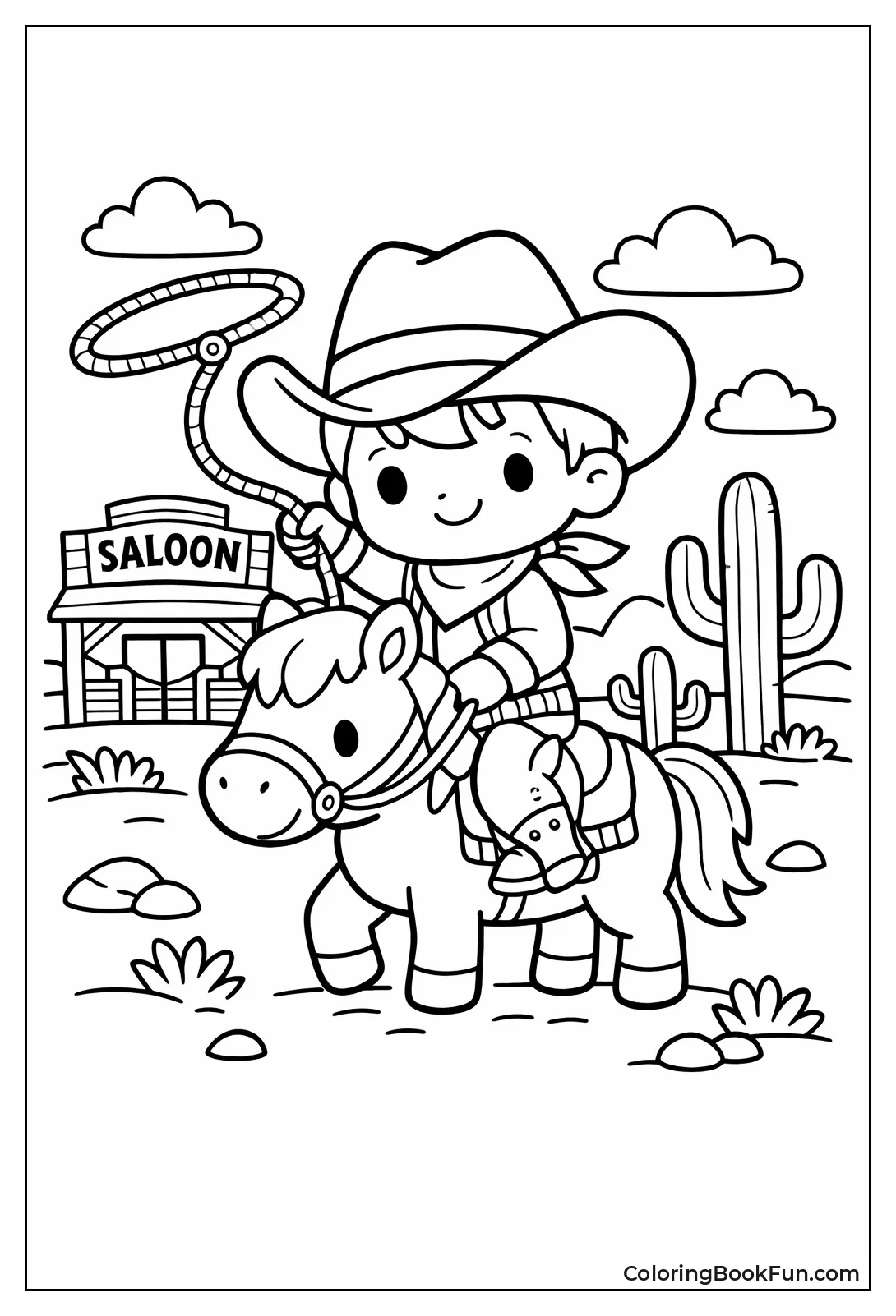 Tiny Cowboy on Pony