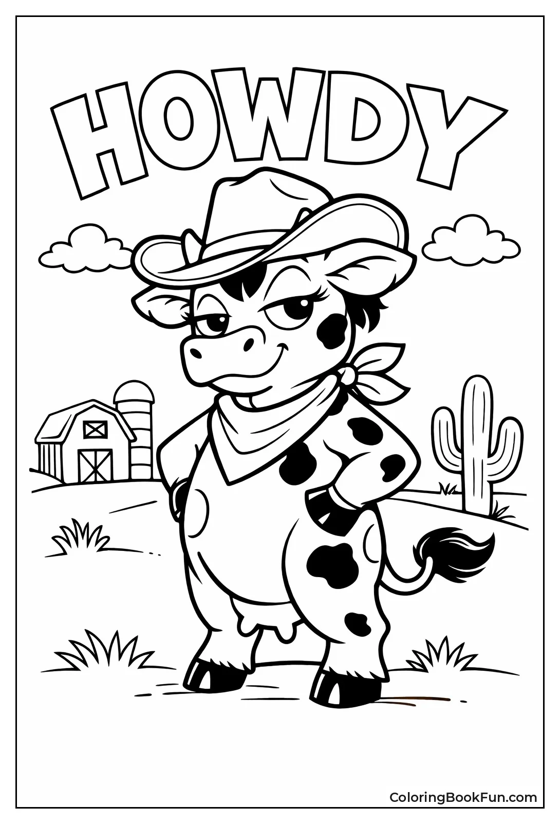 Cowgirl Cow with Hat