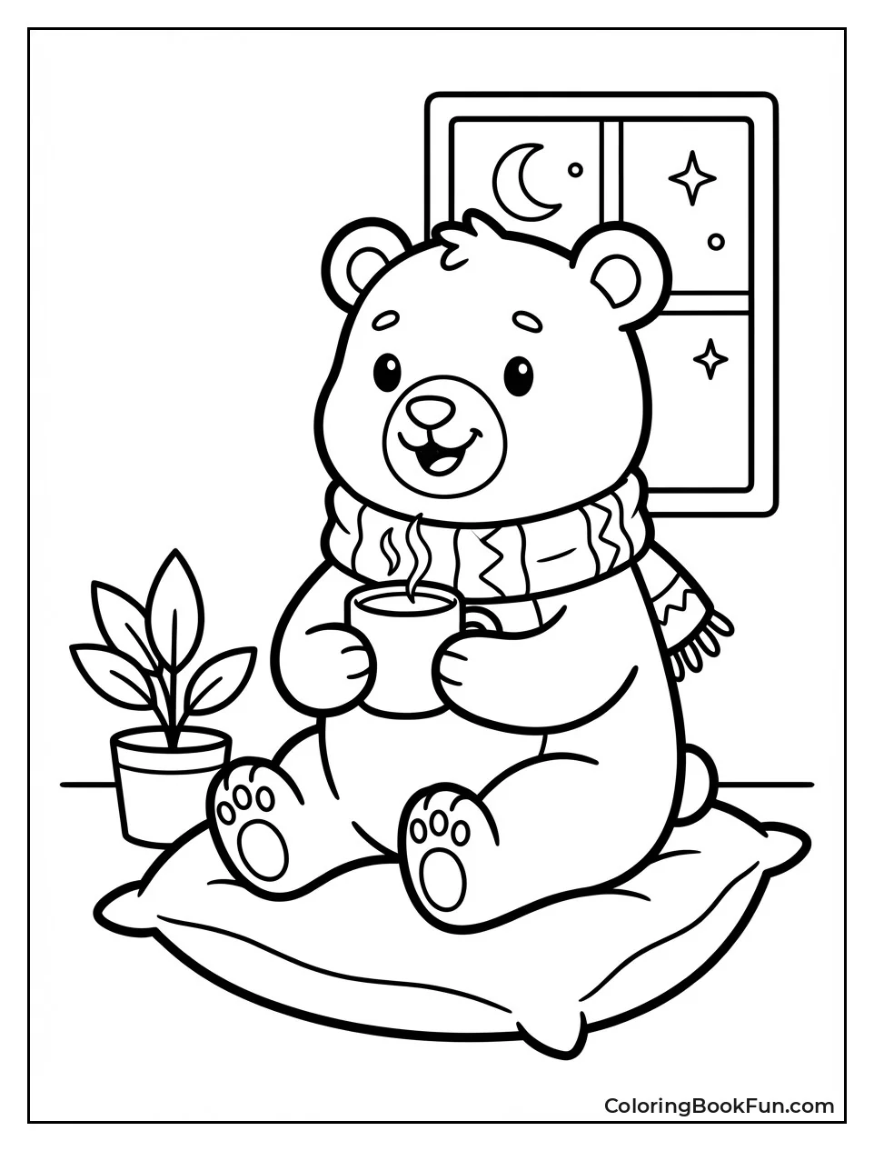 Smiling Bear with Scarf Mug