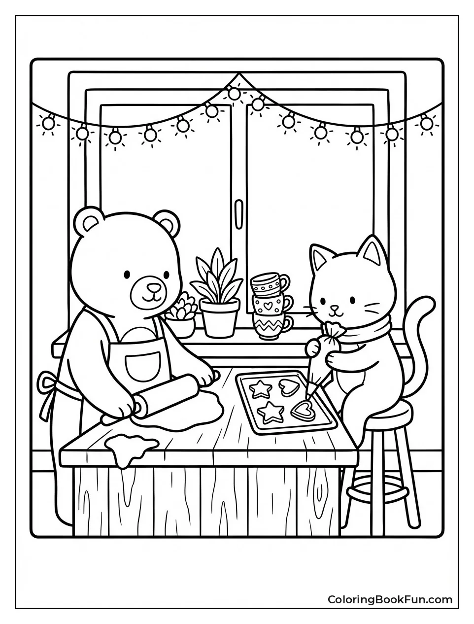 Animals Baking Cozy Cookies