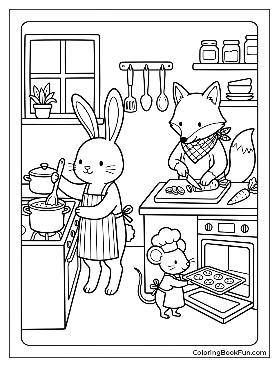 Friends Cooking in Kitchen