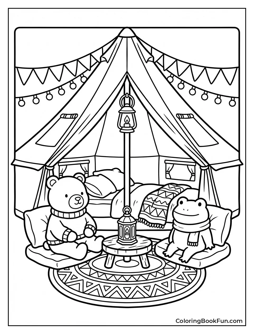Glamping Tent with Lanterns
