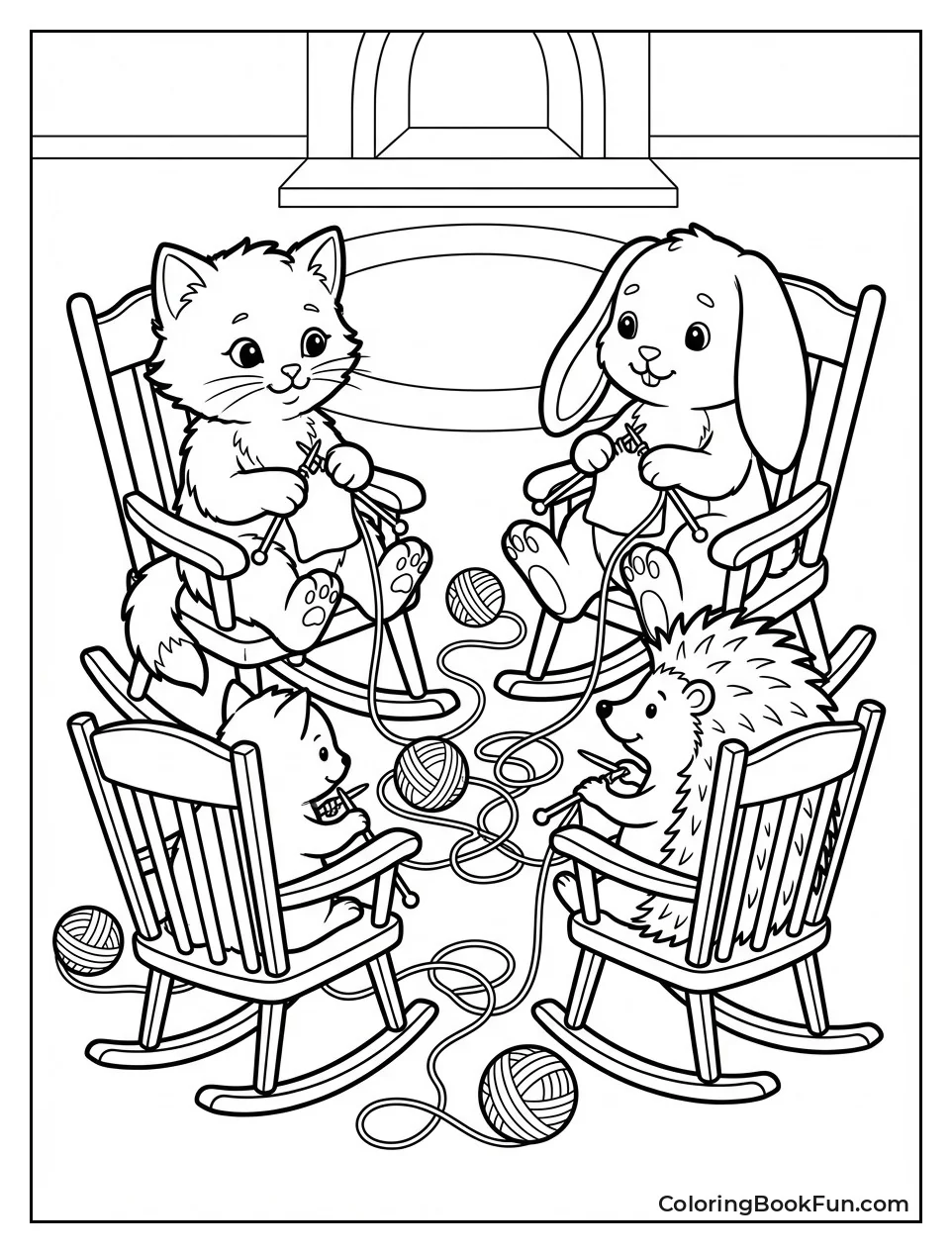 Animals Knitting in Circle