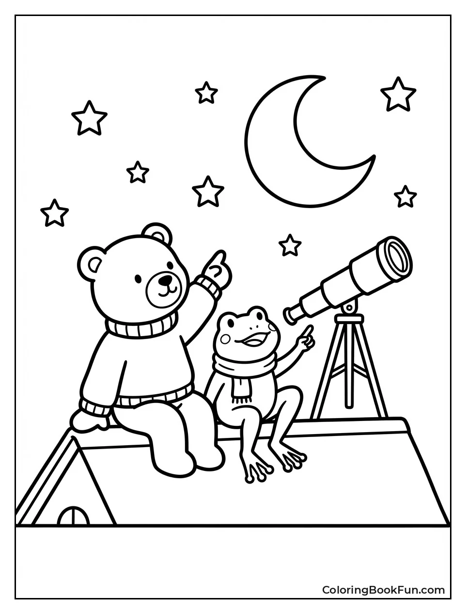 Friends Stargazing on Roof