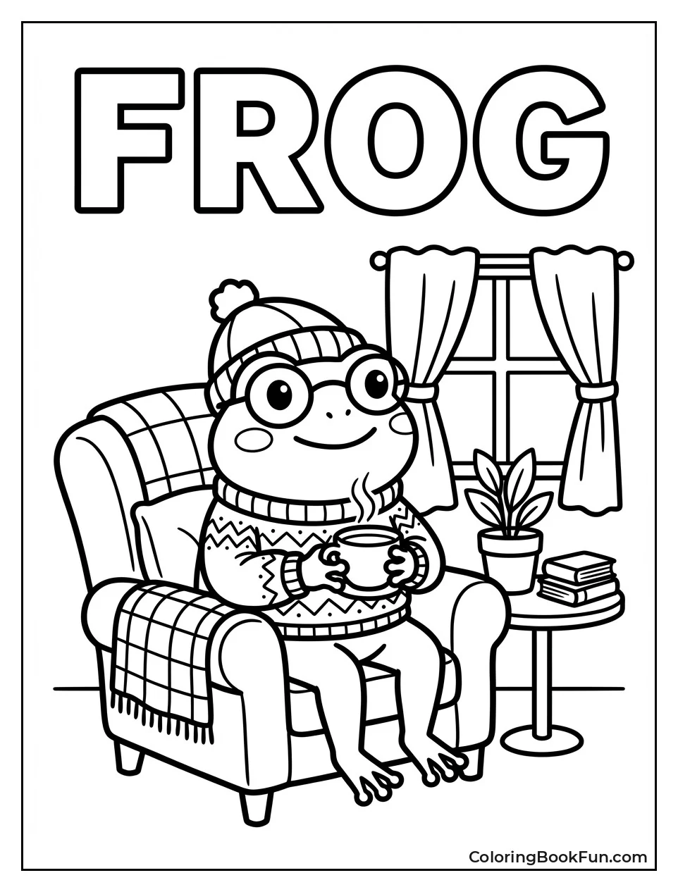 Frog Sipping Steamy Tea