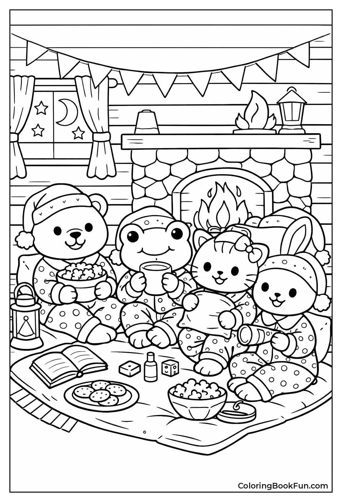 Friends at Cabin Sleepover