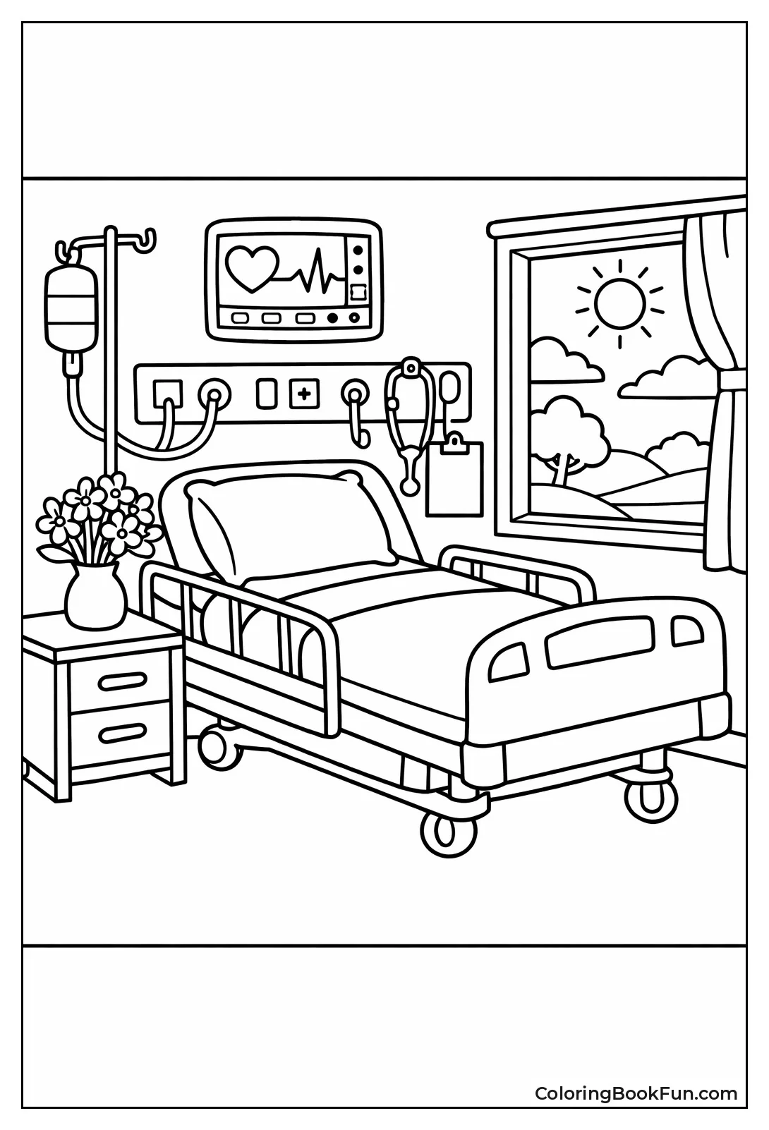 Cozy Hospital Room Bed