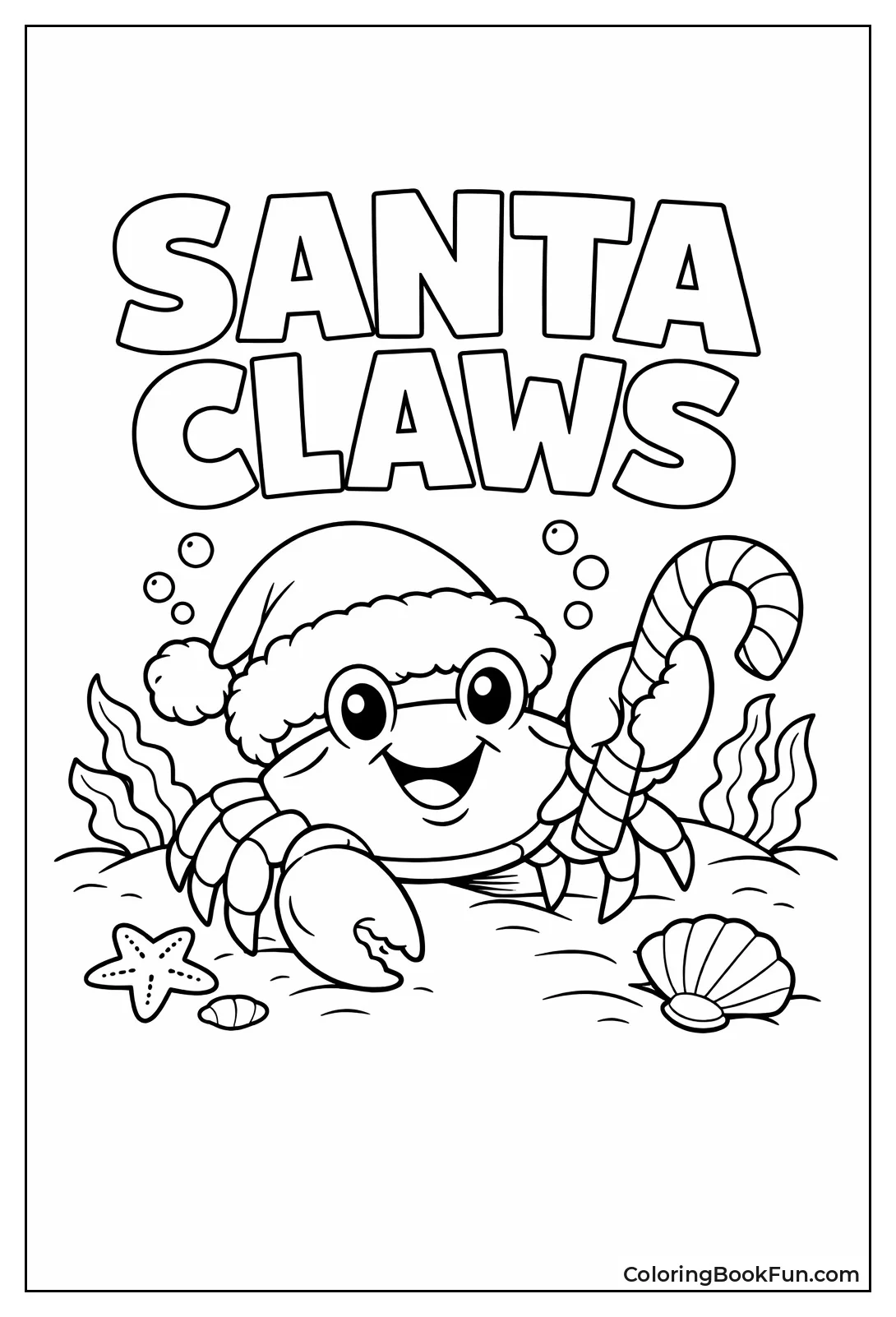 Santa Crab with Candy Cane
