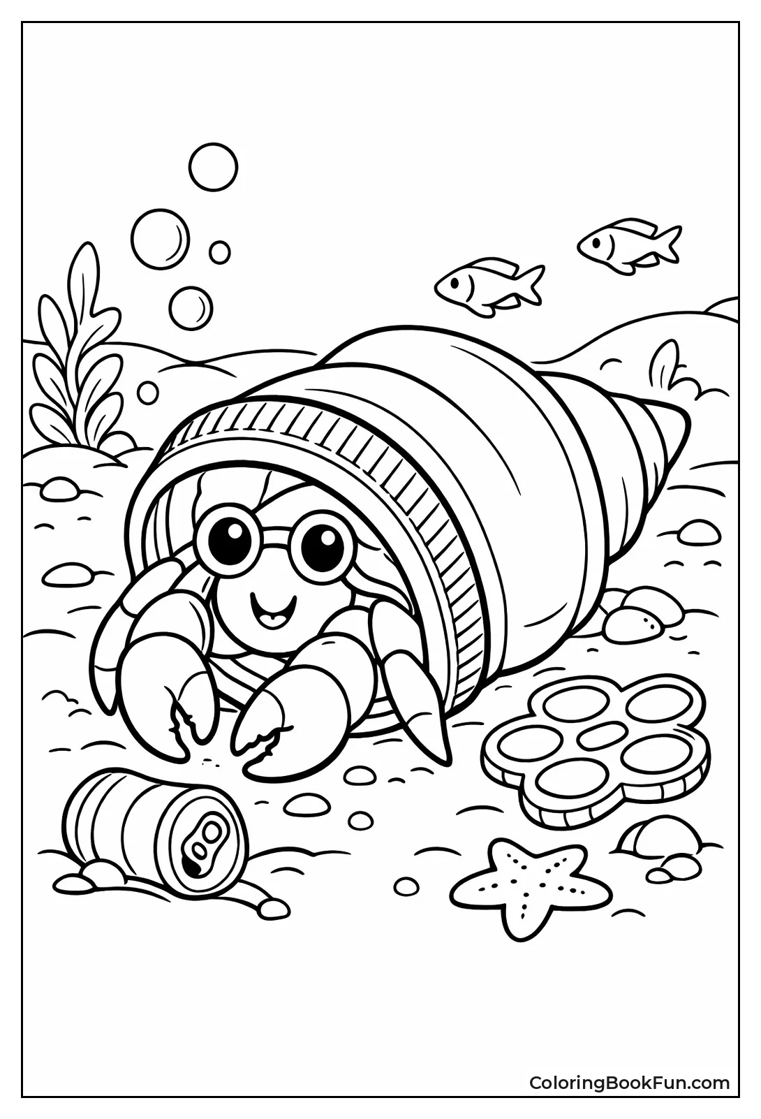 Hermit Crab in Bottle Cap