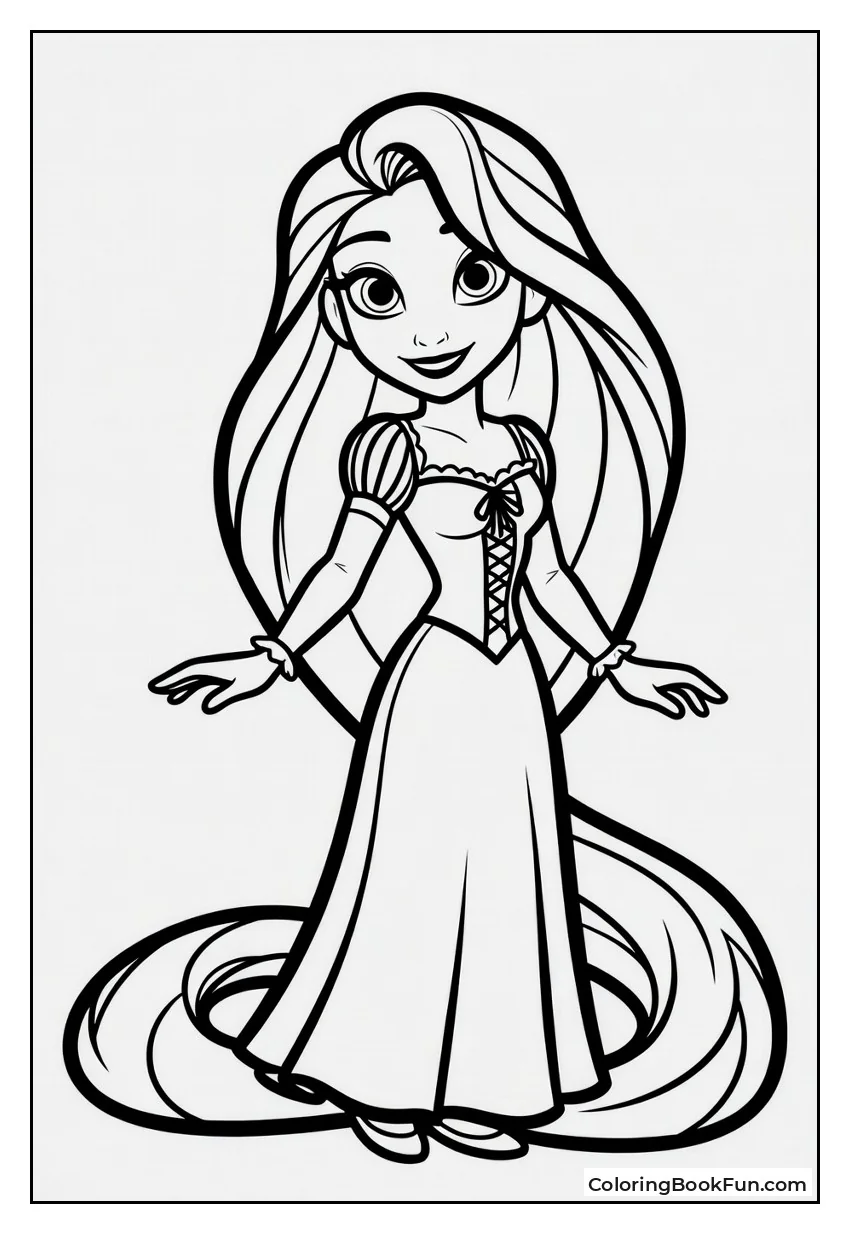 Crayola Rapunzel with Bold Lines