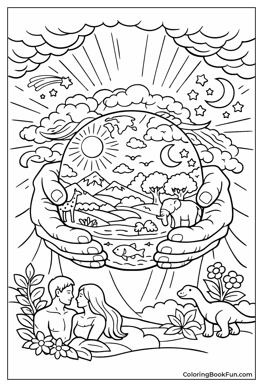 Hands Shape Glowing Earth