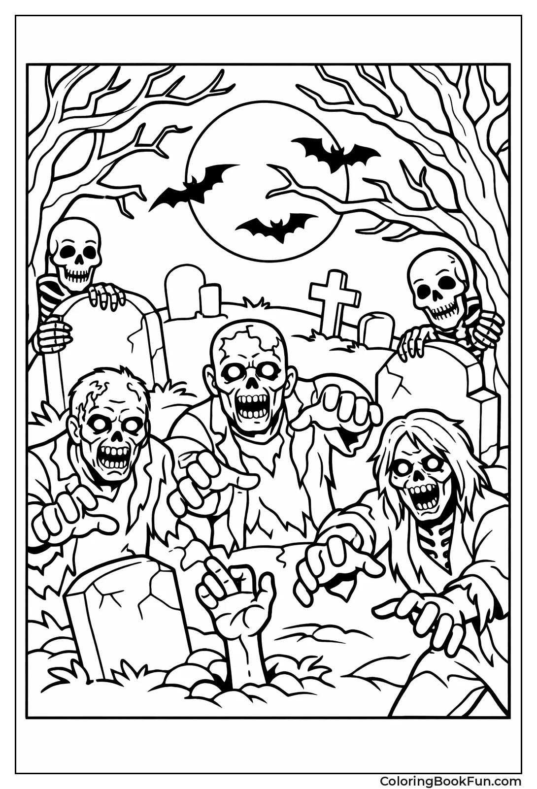 Zombie Walking through Twisted Trees