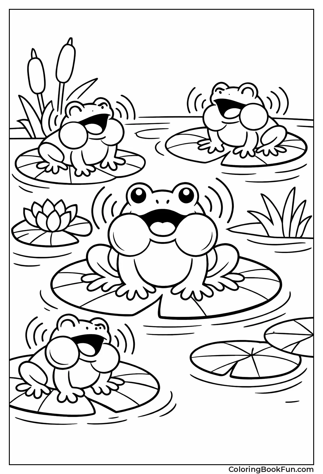 Frogs Croak in Choir Group