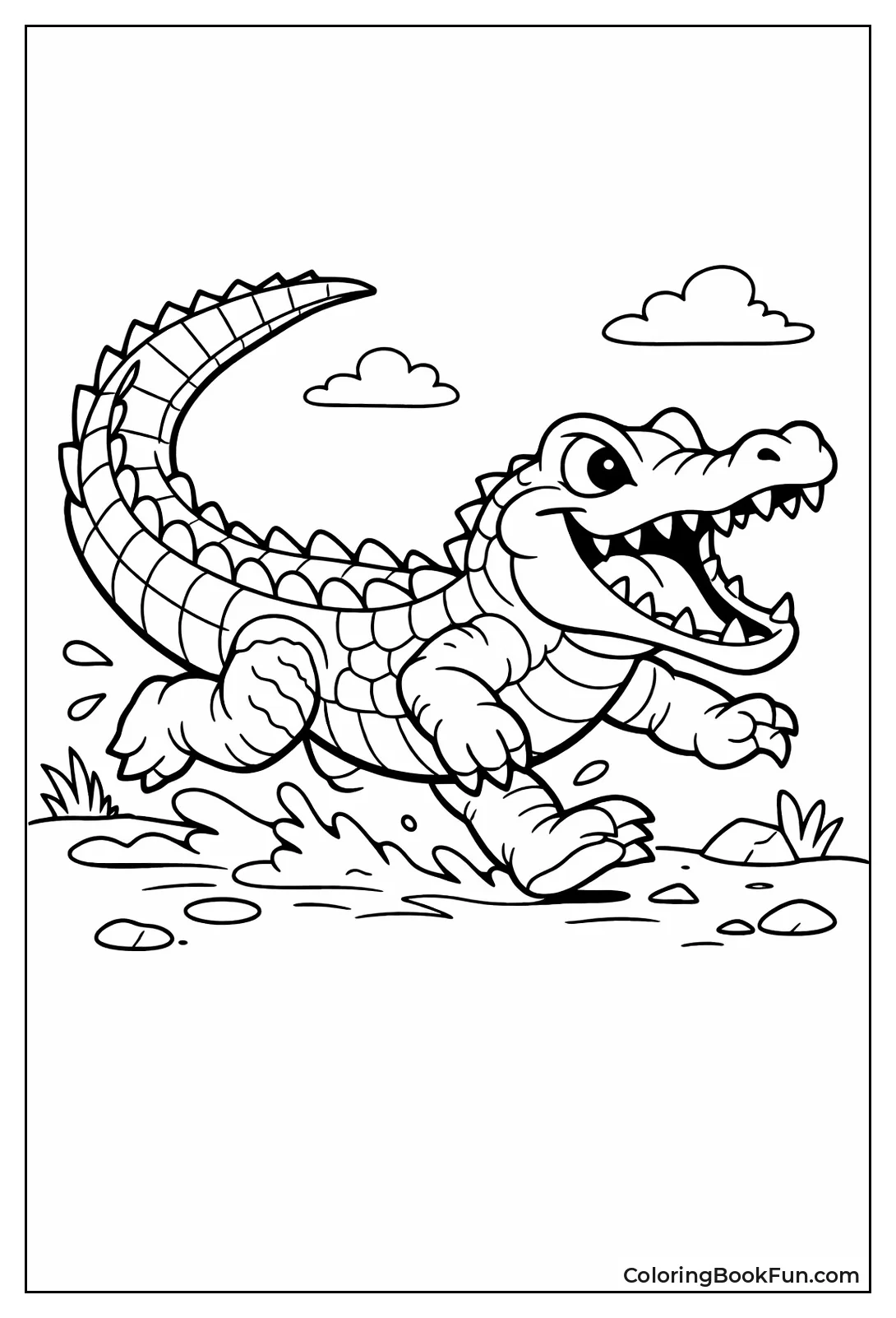 Charging Crocodile on Land