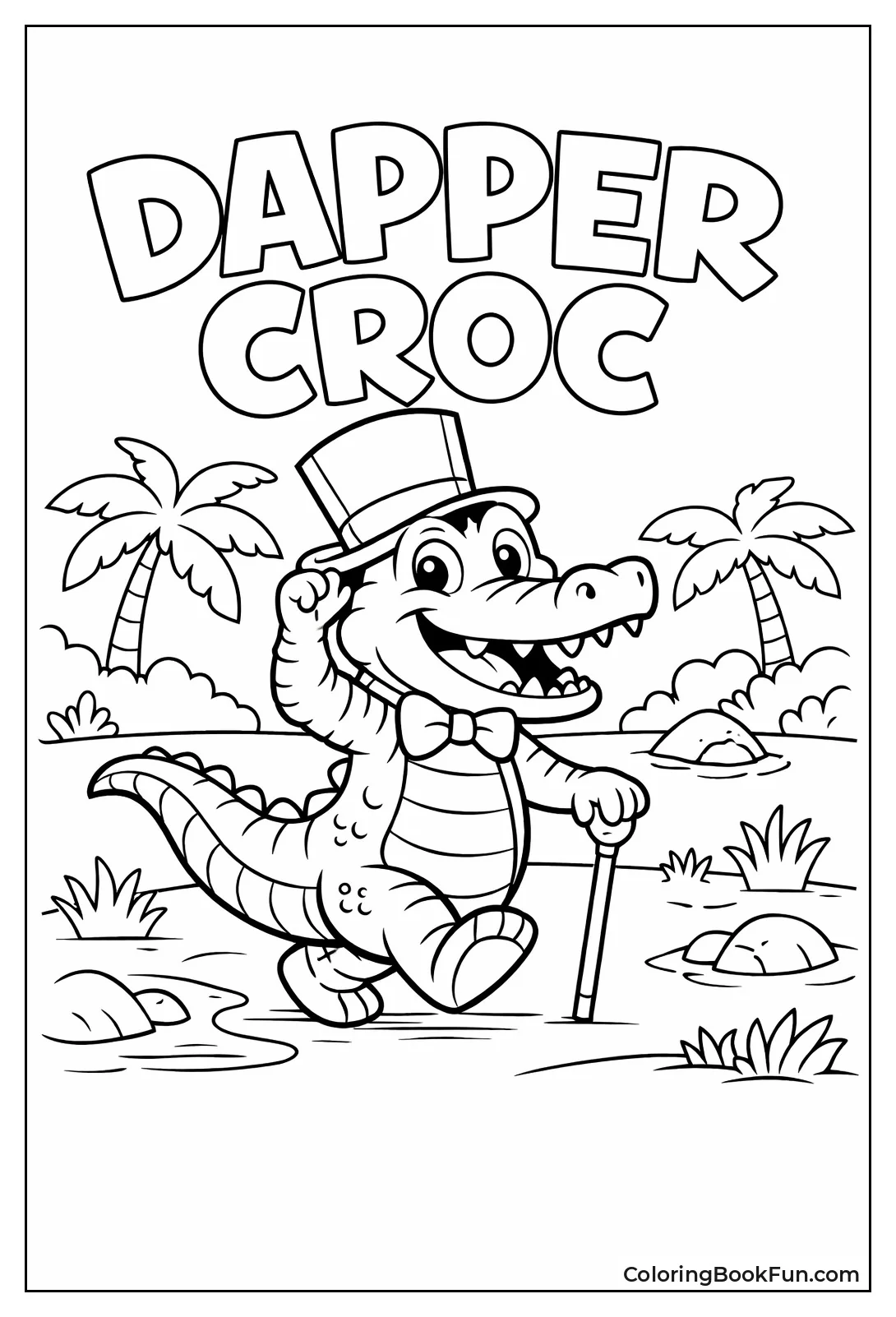 Dapper Crocodile in Top Hat