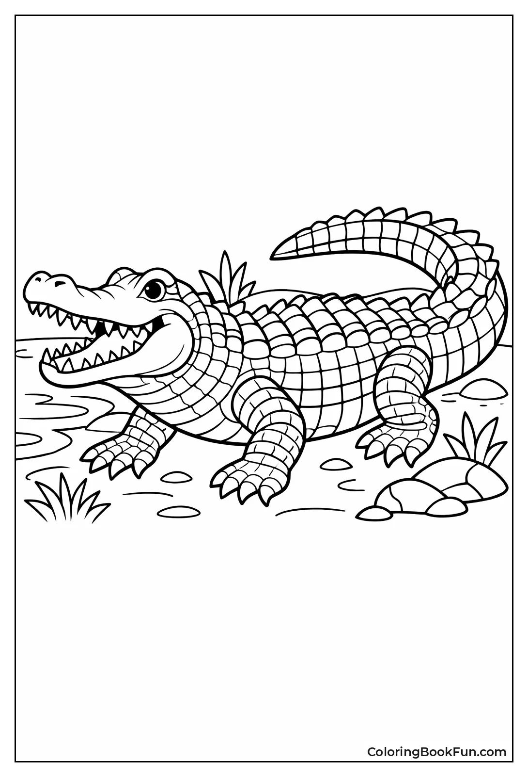 Crocodile with Detailed Scales