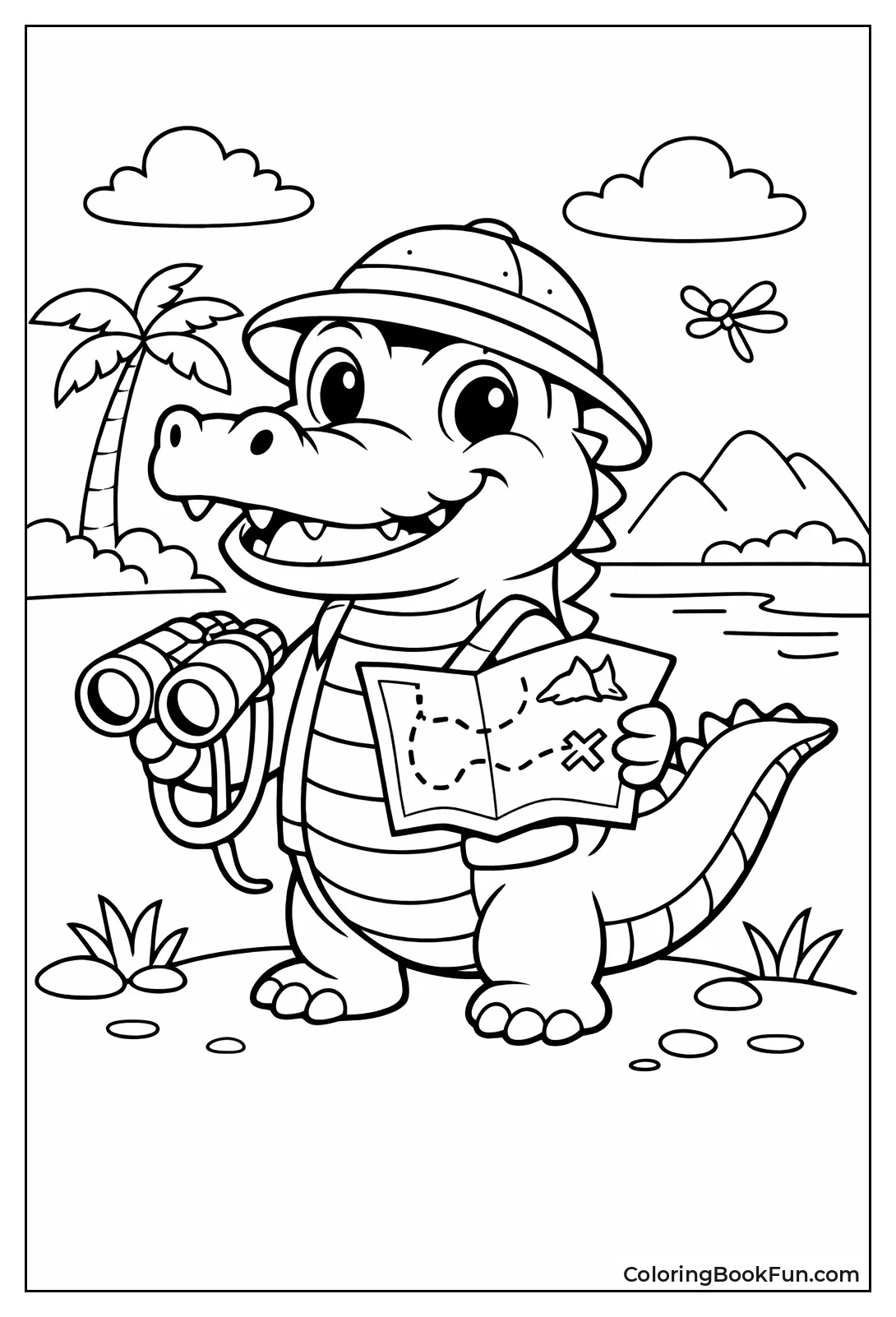 Safari Crocodile with Binoculars