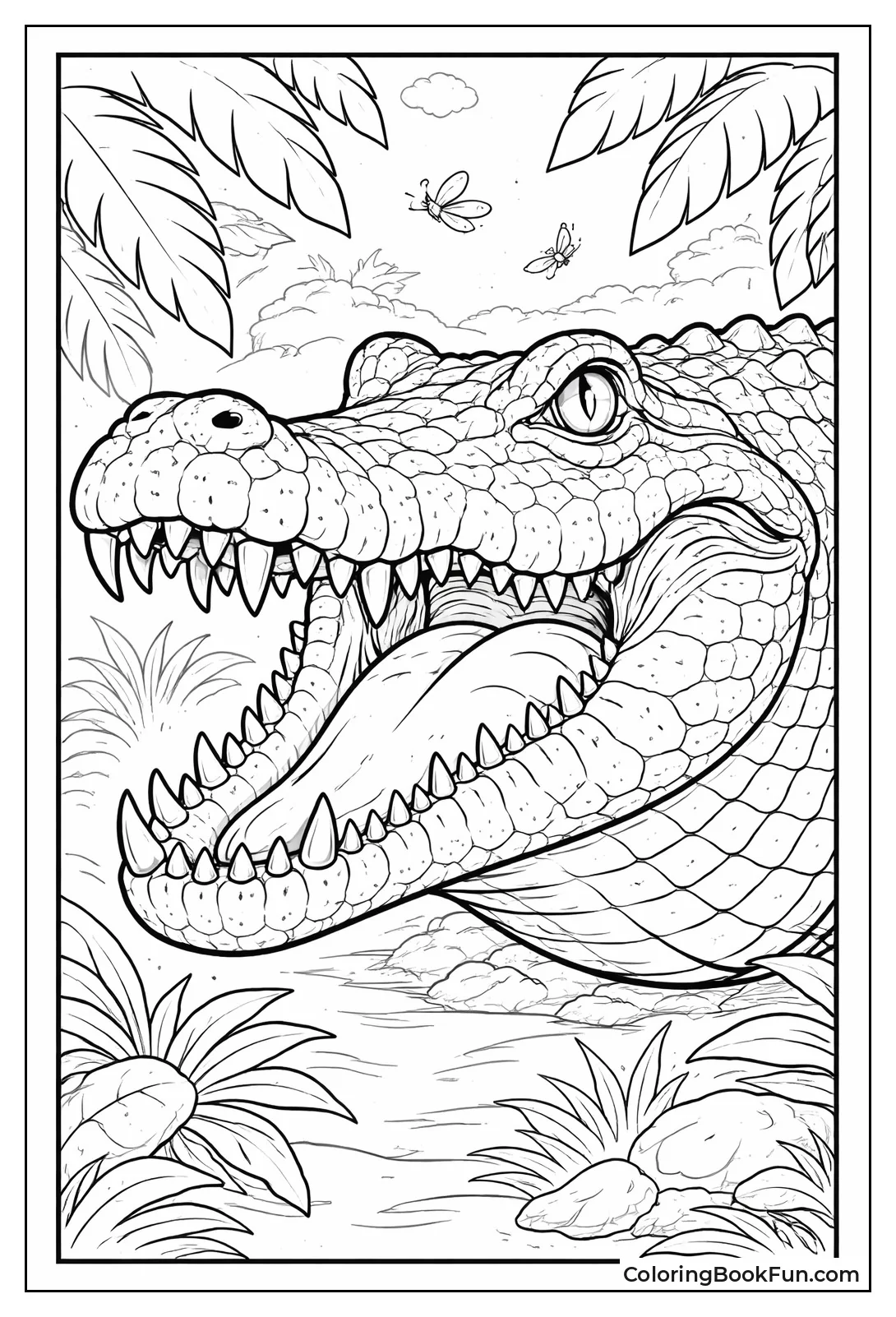 Fierce Crocodile Face Closeup