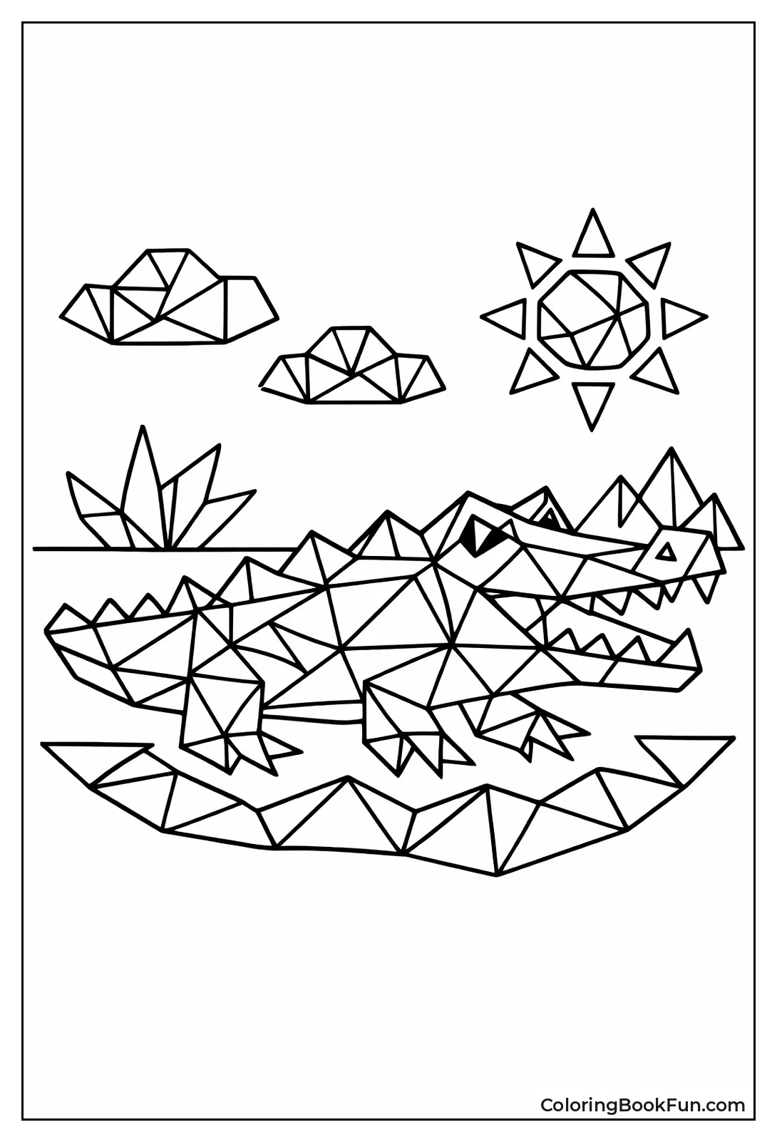 Geometric Low Poly Crocodile