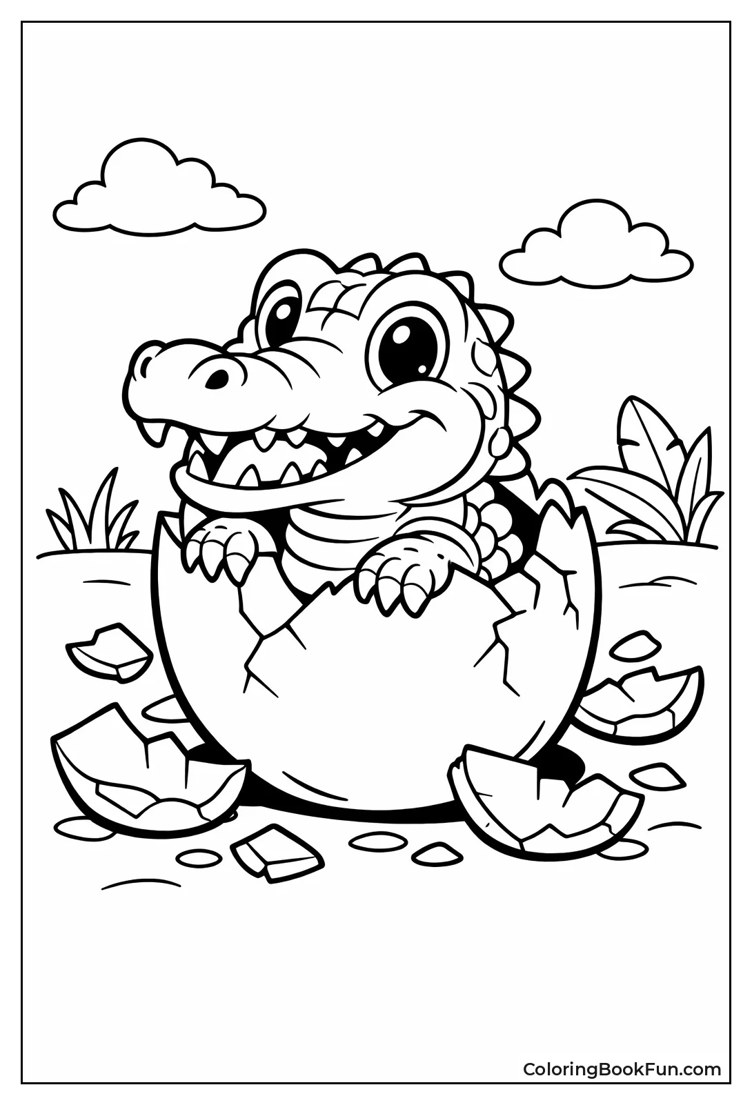 Baby Crocodile Hatching Egg