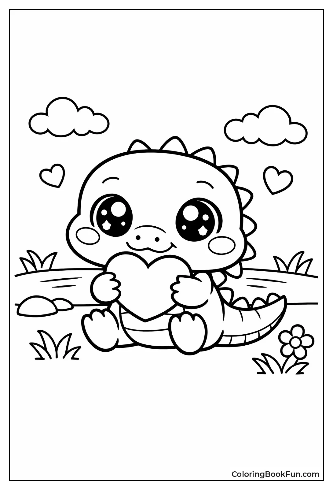 Kawaii Chibi Crocodile Heart