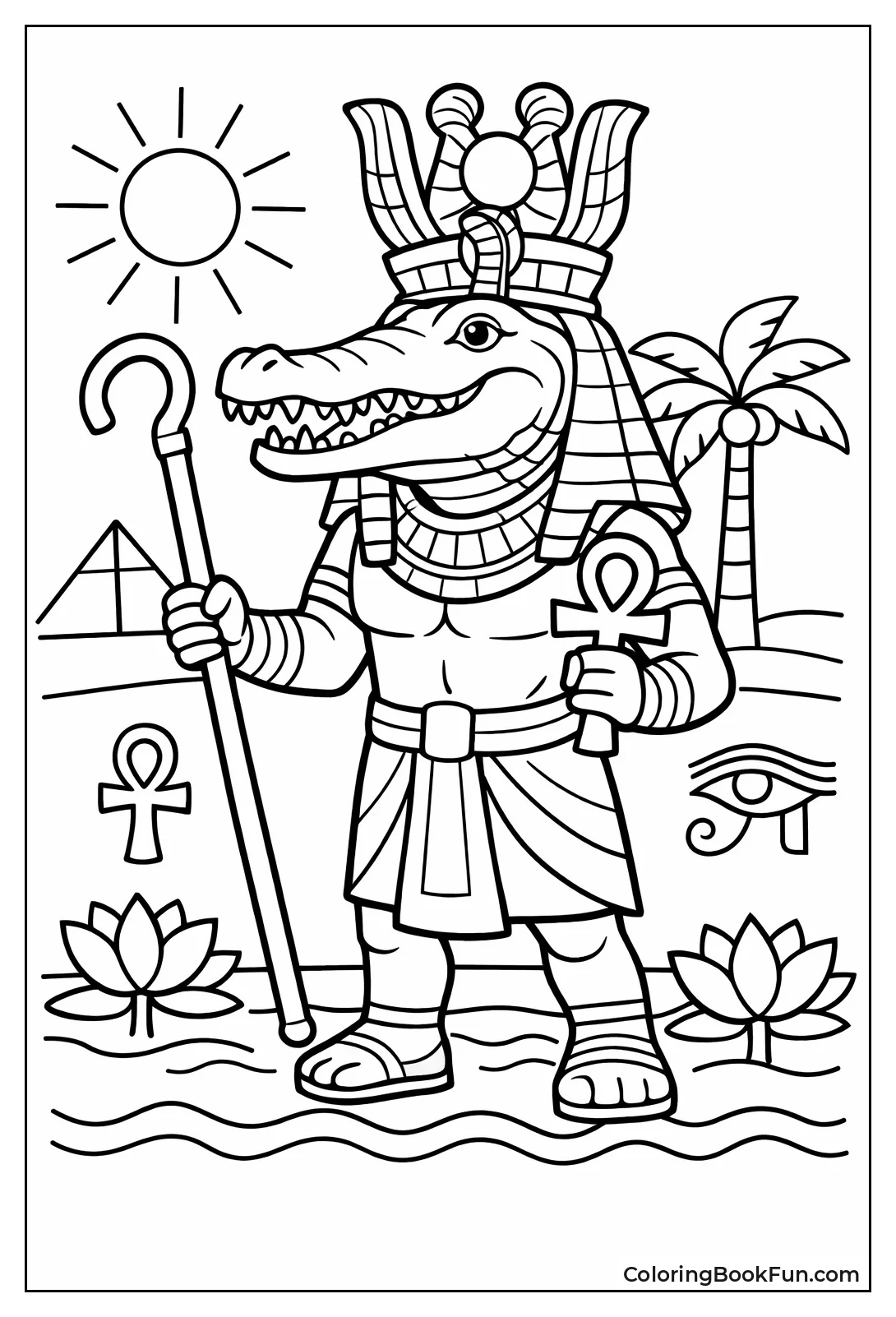 Sobek Crocodile God Portrait
