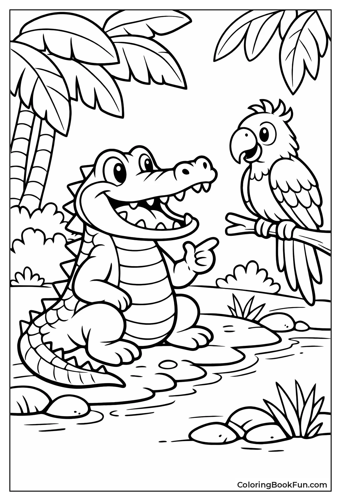 Crocodile Chatting with Parrot