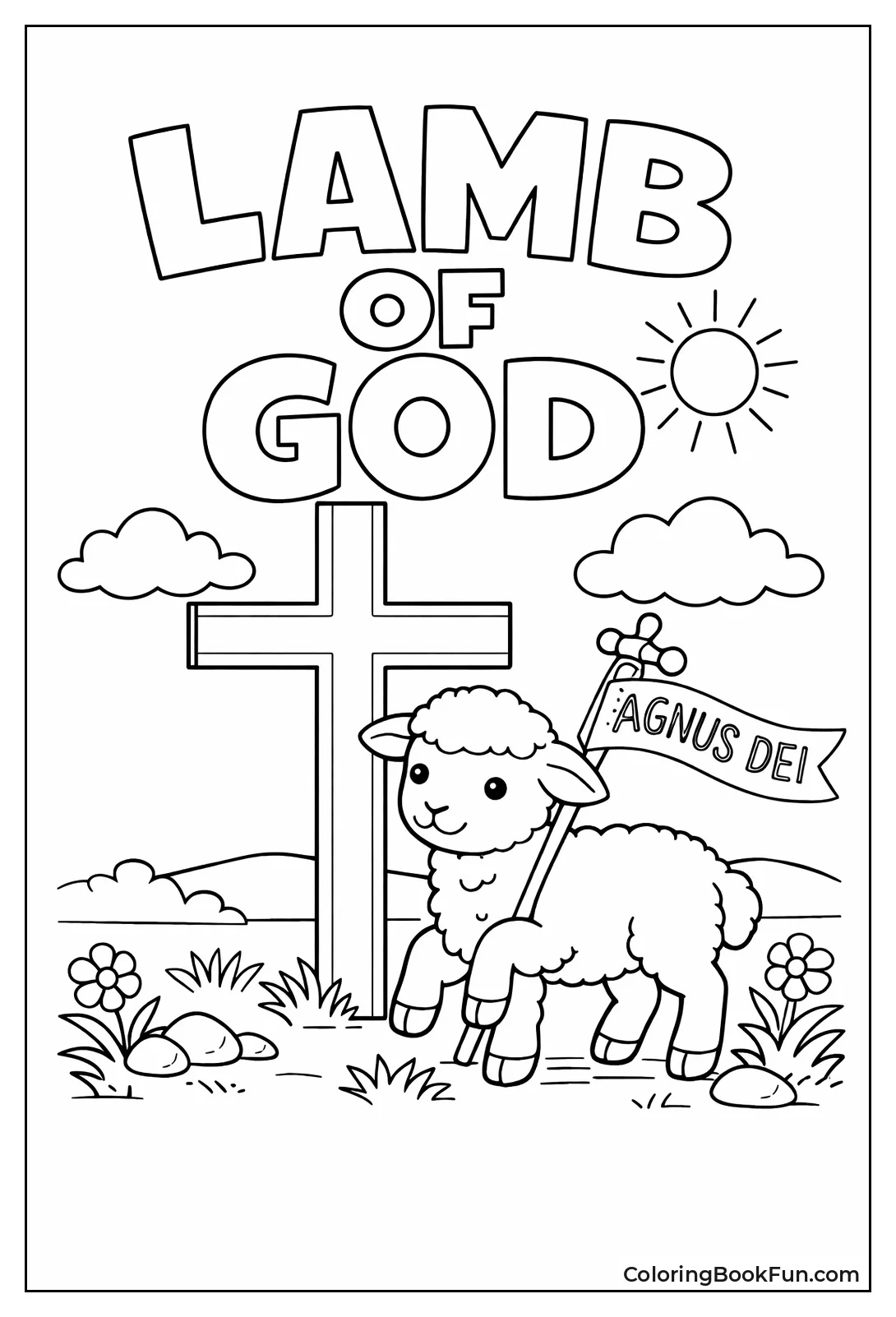 Lamb Carries Agnus Dei Banner
