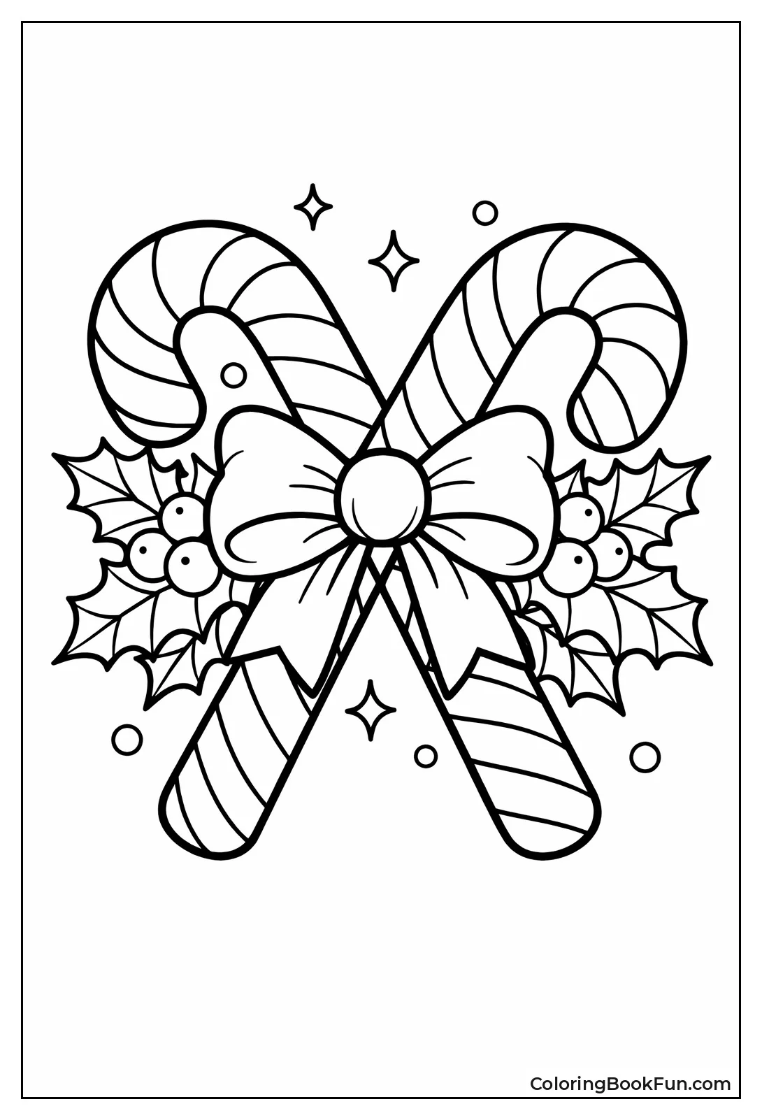 Crossed Candy Canes and Bow