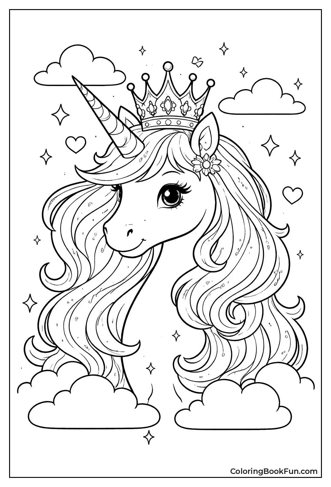 Unicorn Wearing Sparkling Crown