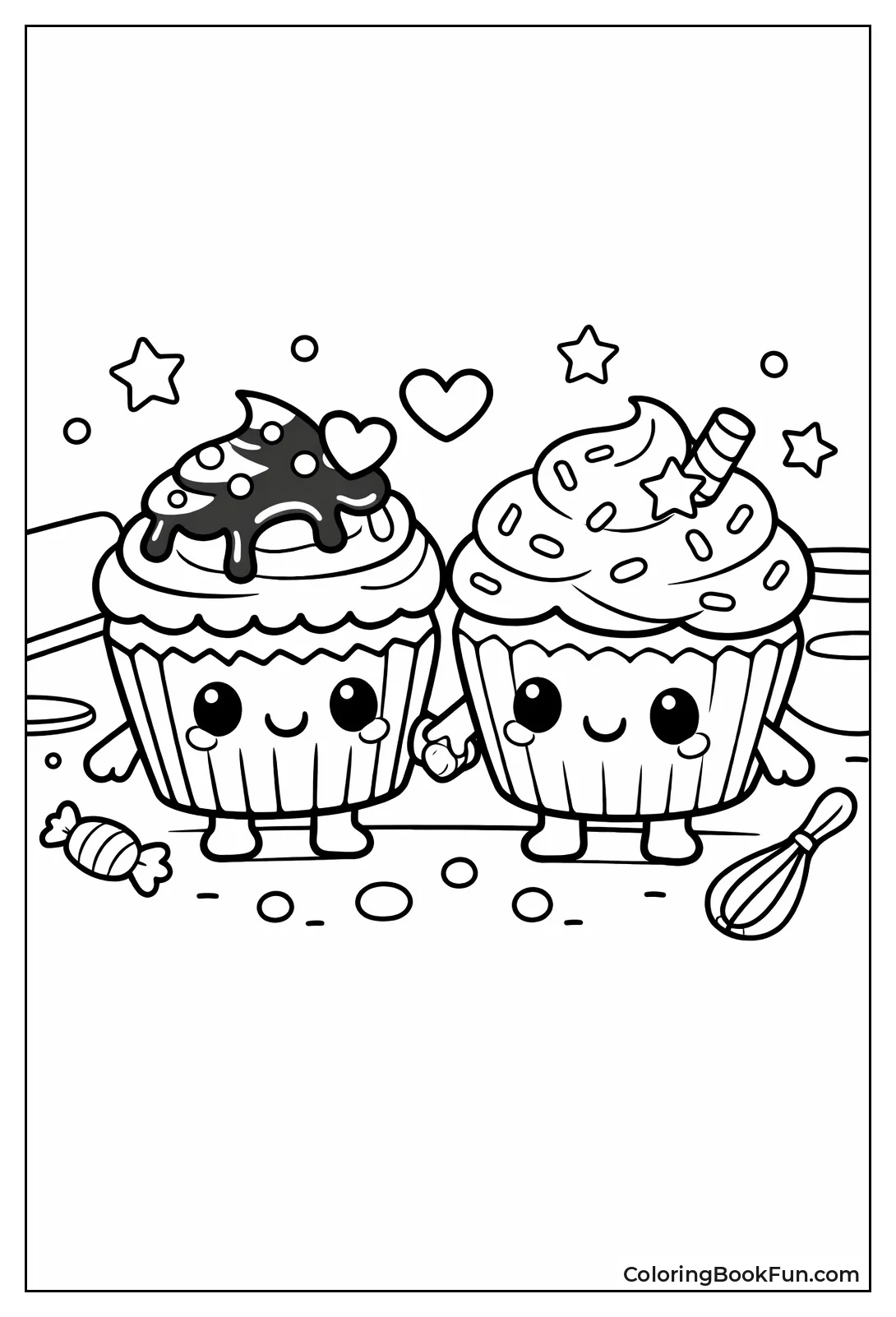 Cupcake Besties Holding Hands