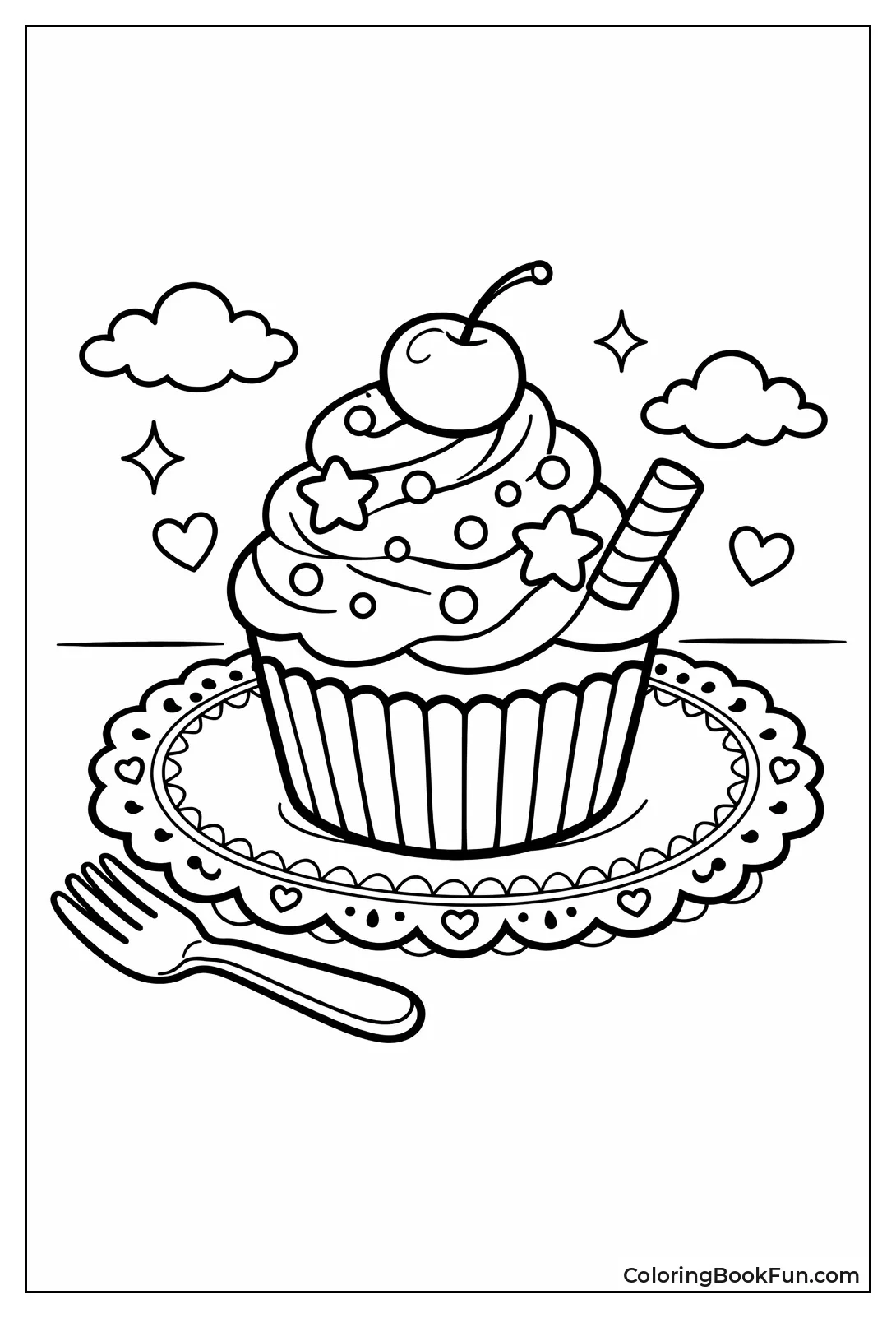 Chocolate Cupcake on Plate