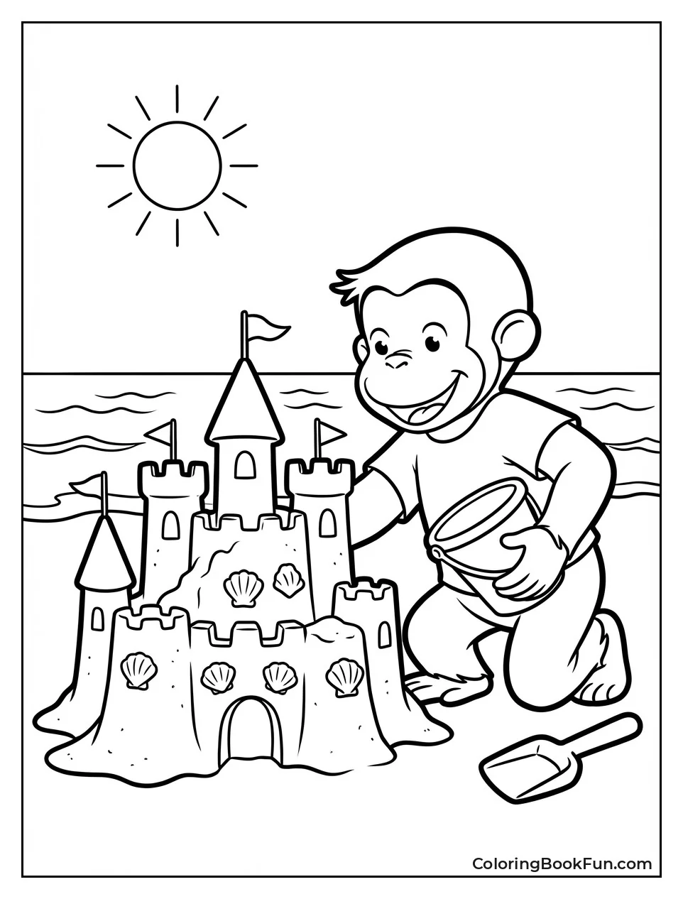 George Builds Sandcastle