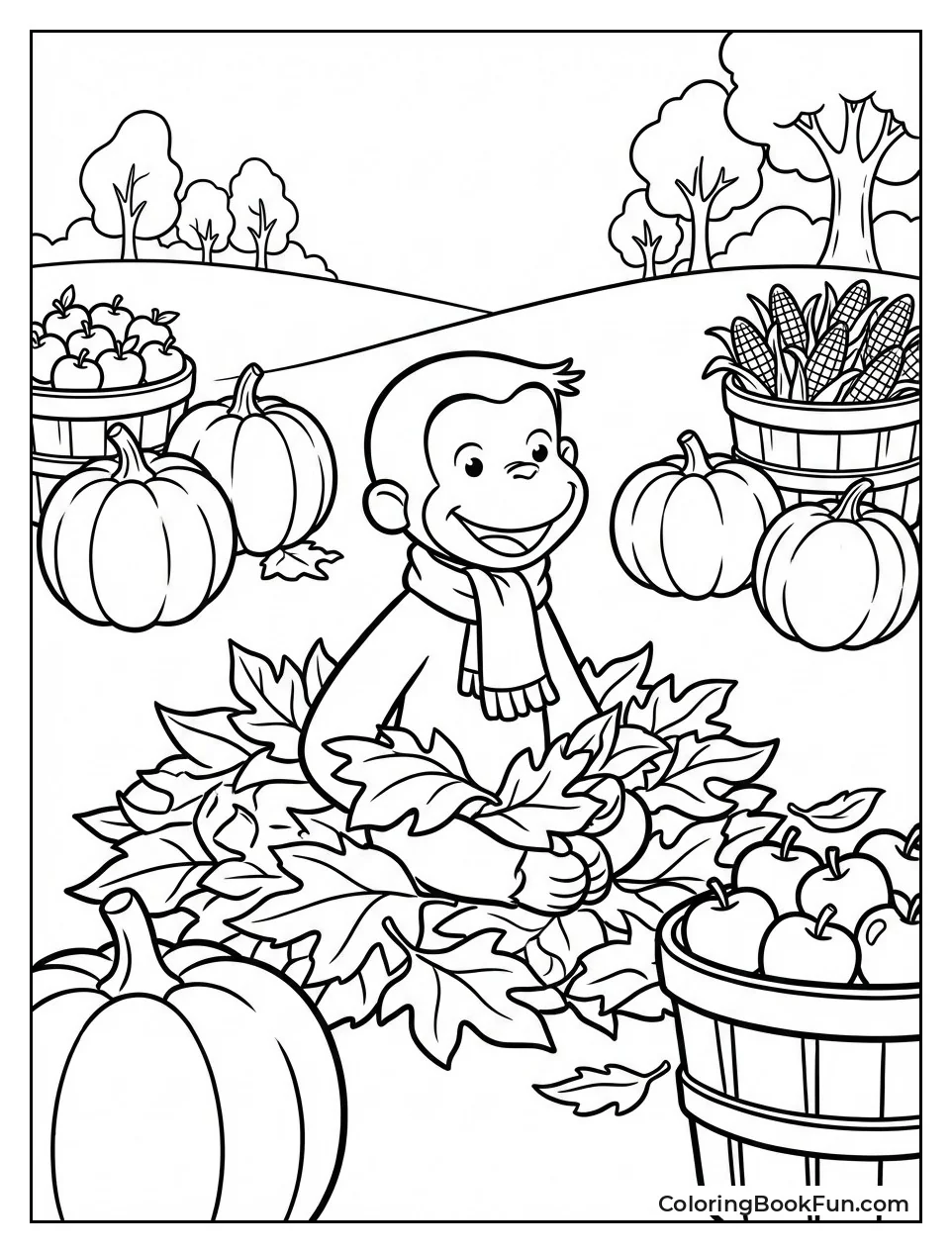 George Plays in Fall Leaves