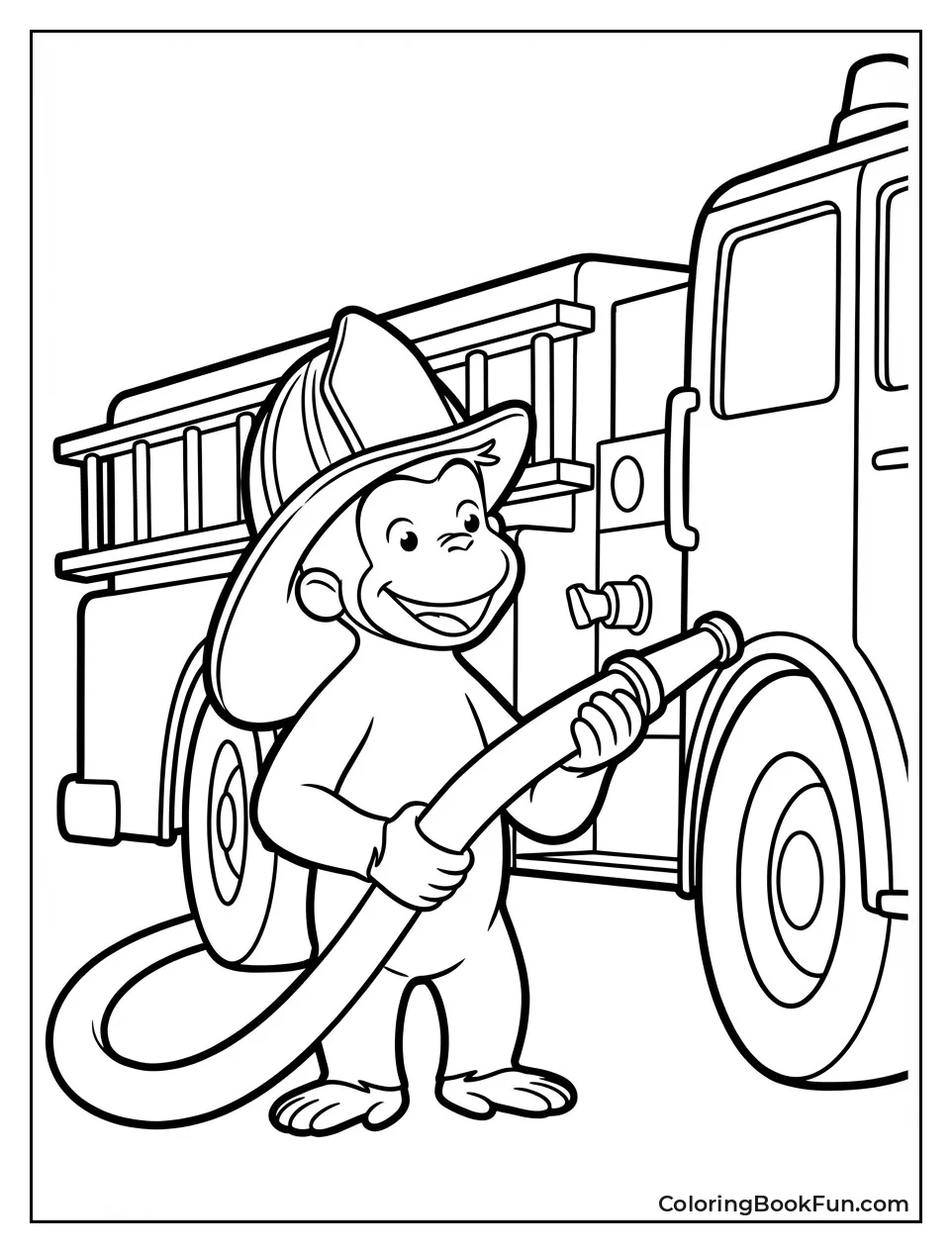 George Sprays Fire Hose